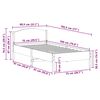 vidaXL Massivholzbett ohne Matratze 75x190 cm Kiefernholz