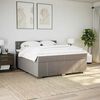 vidaXL Boxspringbett mit Matratze Taupe 200x200 cm Stoff