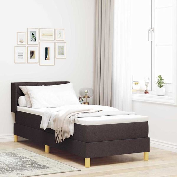 vidaXL Boxspringbett mit Matratze Dunkelbraun 200 x 80 cm Stoff