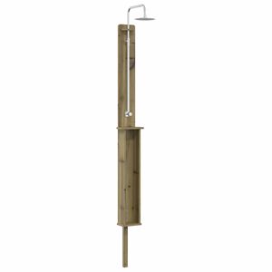vidaXL Outdoor-Dusche 246 cm Impr&auml;gniertes Kiefernholz und Edelstahl