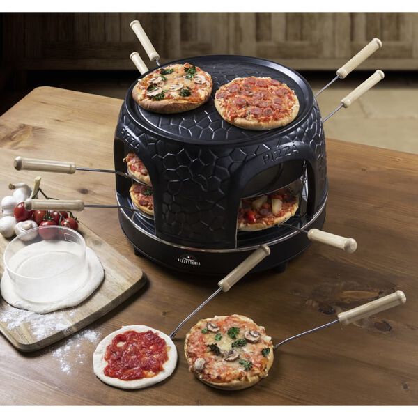 Bestron Mini-Pizzaofen f&uuml;r 8 Personen APD800Z 1150W Schwarz