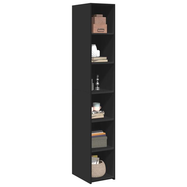 vidaXL Highboard Schwarz 30x41x185 cm Holzwerkstoff