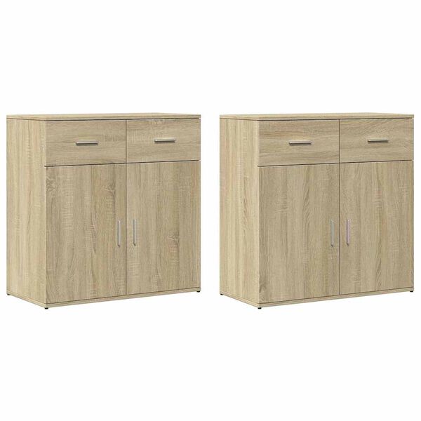 vidaXL Sideboards 2 Stk. Sonoma-Eiche 79x38x80 cm Holzwerkstoff