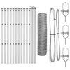 vidaXL Bodenmontierter Sechseckzaun 25 x 0,4 m Verzinkter Stahl Silber