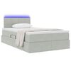 vidaXL Bett mit Stauraum und LED mit LED Hellgrau 120 x 190 cm Samt