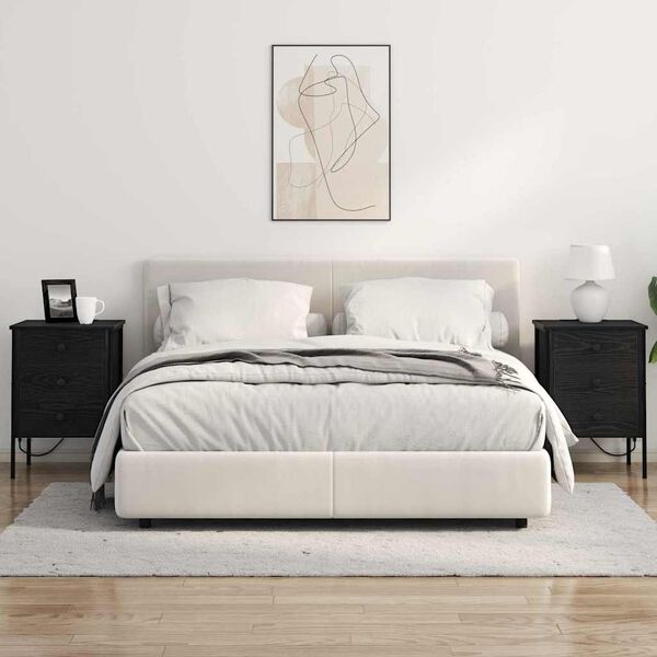 vidaXL Nachttisch 2 pcs Schwarz Eichen-Optik 42 x 41 x 61 cm