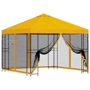 vidaXL Garten Pavillon mit Seitenw&auml;nden 3 x 3 m Gelb