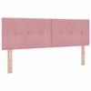 vidaXL Boxspringbett mit Matratze mit Kopfteil Rosa 140 x 190 cm Samt