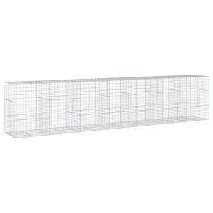 vidaXL Gabione mit Deckel 700x100x150 cm Verzinktes Eisen