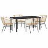 vidaXL Garten Essgruppe 5 Stk. Braun Poly-Rattan