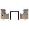 vidaXL Garten Essgruppe 3 pcs Beige und Hellgrau Poly-Rattan