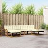 vidaXL Outdoor-Sofagarnitur mit Kissen 6 pcs Natur und Creme