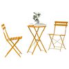 vidaXL Klapp Bistro Set 3 pcs Senf Stahl