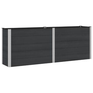 vidaXL Hochbeet Schwarz 250 x 50 x 91 cm WPC und Aluminium