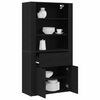 vidaXL Highboard Schwarz Eichen-Optik 80 x 33 x 150 cm Holzwerkstoff