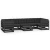 vidaXL 8-tlg. Garten-Lounge-Set mit Kissen Schwarz Massivholz Kiefer