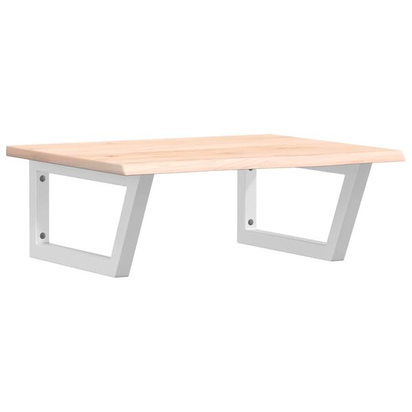 vidaXL Waschtischplatte mit Halterung Stahl und Massivholz Eiche