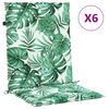 vidaXL R&uuml;ckenst&uuml;tzkissen Blatt 6 pcs Blattmuster 100 x 50 x 3 cm