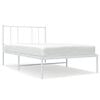 vidaXL Bettgestell mit Kopfteil Metall Wei&szlig; 80x200 cm