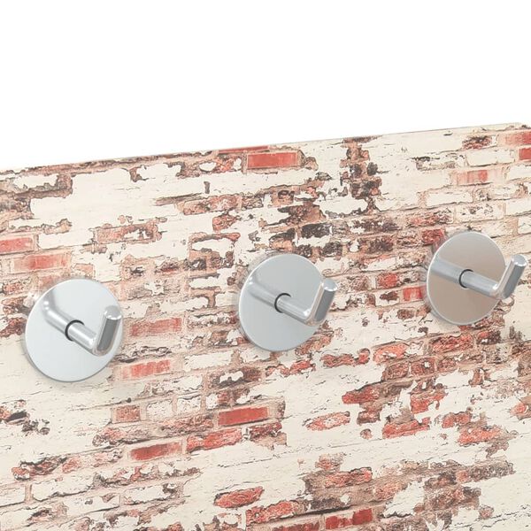 vidaXL Wandgarderobe 40x25 cm Hartglas Ziegelmauer-Optik