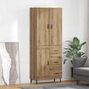 vidaXL Highboard 2 pcs Artisan-Eiche Engineered Wood und Glas