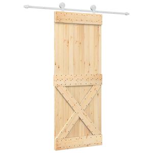 vidaXL Schiebet&uuml;r 80 x 210 cm Massivkiefer (Unbehandelt)