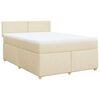 vidaXL Boxspringbett mit Matratze Creme 140x190 cm Stoff