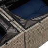 vidaXL 9-tlg. Garten-Sofagarnitur mit Kissen Grau Poly Rattan Akazie
