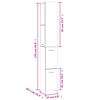 vidaXL Badschrank Betongrau 25x26,5x170 cm Holzwerkstoff