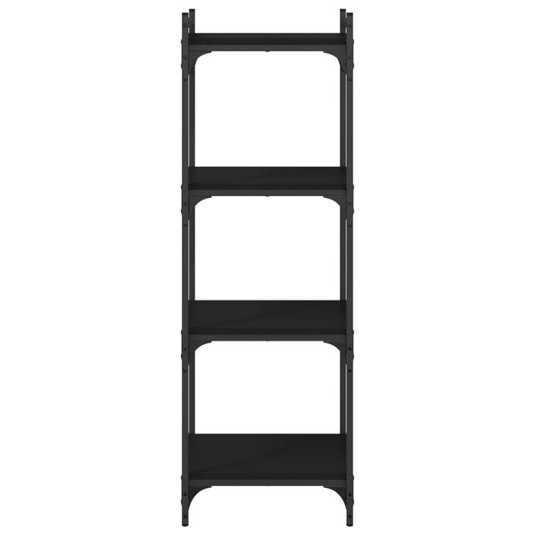 vidaXL B&uuml;cherregal 4 B&ouml;den Schwarz 40x30x120 cm Holzwerkstoff