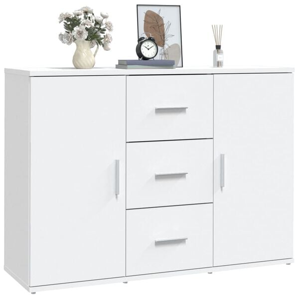 vidaXL Sideboard Weiß 91x29,5x65 cm Holzwerkstoff