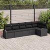 vidaXL Gartensofa-set mit Kissen 6 pcs Schwarz Poly-Rattan