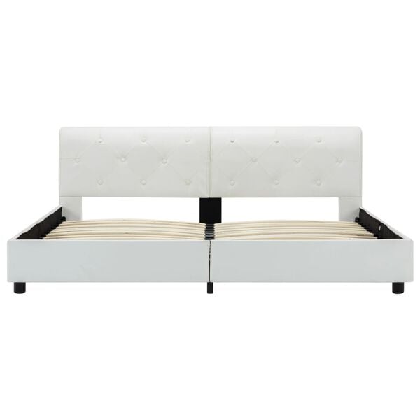 vidaXL Bettgestell Weiß Kunstleder 160 x 200 cm