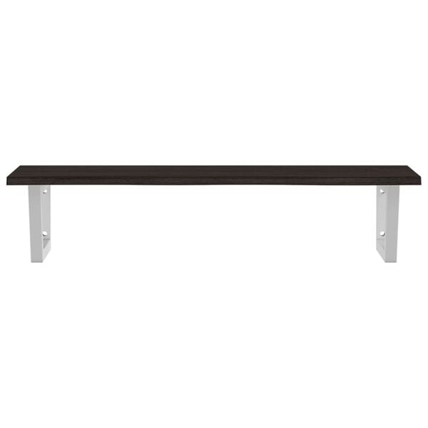 vidaXL Waschtischplatte mit Halterung Stahl und Massivholz Eiche