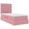 vidaXL Bett mit Stauraum und LED mit Matratze Rosa 90 x 190 cm Samt