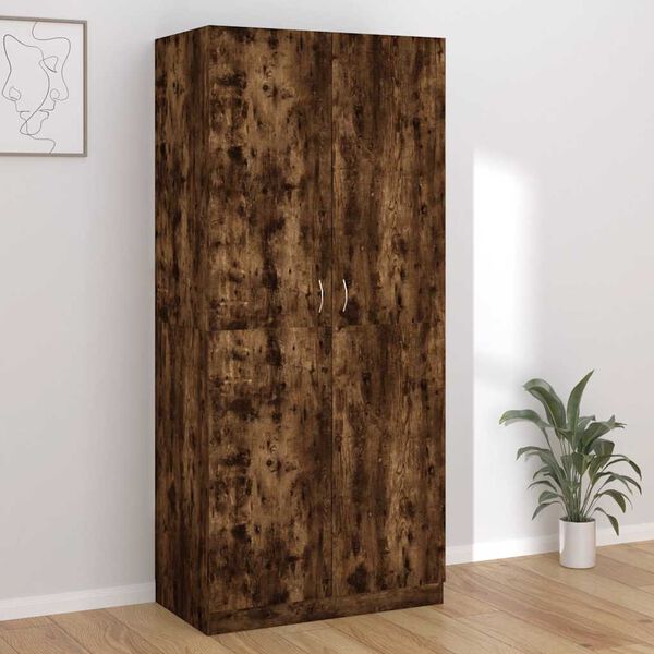 vidaXL Kleiderschrank Räuchereiche 90x52x200 cm Holzwerkstoff