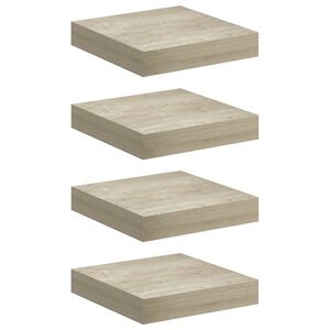 vidaXL Schwebende Wandregale 4 Stk. Eichefarben 23x23,5x3,8cm MDF