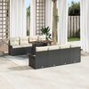 vidaXL Garten-Sofa-Set mit Kissen 7 pcs Schwarz und Creme