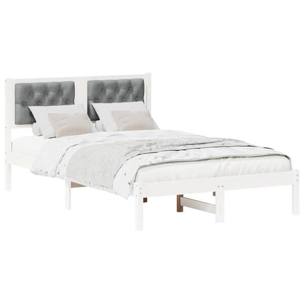 vidaXL Bettrahmen Hellgrau 120 x 200 cm Massives Kiefernholz