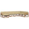 vidaXL Outdoor-Sofagarnitur 8 pcs Natur und Beige Massivholz Akazie