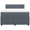 vidaXL Boxspringbett mit Matratze Dunkelgrau 160x200 cm Samt