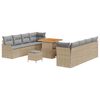vidaXL Garten-Sofa-Set mit Kissen mit Kissen 11 pcs Beige und Hellgrau
