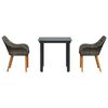 vidaXL Garten Essgruppe mit Kissen 3 pcs Grau Poly-Rattan