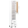 vidaXL Highboard Hochglanz-Wei&szlig; 34,5x34x180 cm Holzwerkstoff