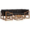 vidaXL Outdoor-Sofagarnitur mit Kissen 7 pcs Nat&uuml;rlich und Schwarz