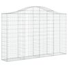 vidaXL Gabione mit Hochbogen 200x30x120/140 cm Verzinktes Eisen