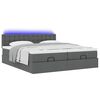 vidaXL Ottoman-Bett mit Matratzen & LEDs Dunkelgrau 180x200 cm Stoff