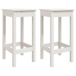 vidaXL Barst&uuml;hle 2 Stk. Wei&szlig; 40x40x78 cm Massivholz Kiefer