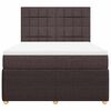 vidaXL Boxspringbett mit Matratze Dunkelbraun 140x190 cm Stoff