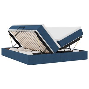 vidaXL Aufbewahrungsbett mit Matratze Blau 180 x 200 cm Polyester